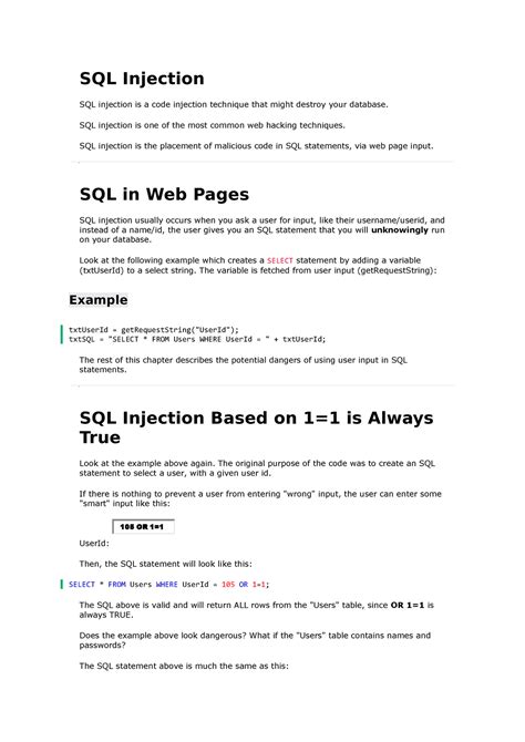 Sql Injection Sql Injection Sql Injection Is A Code Injection