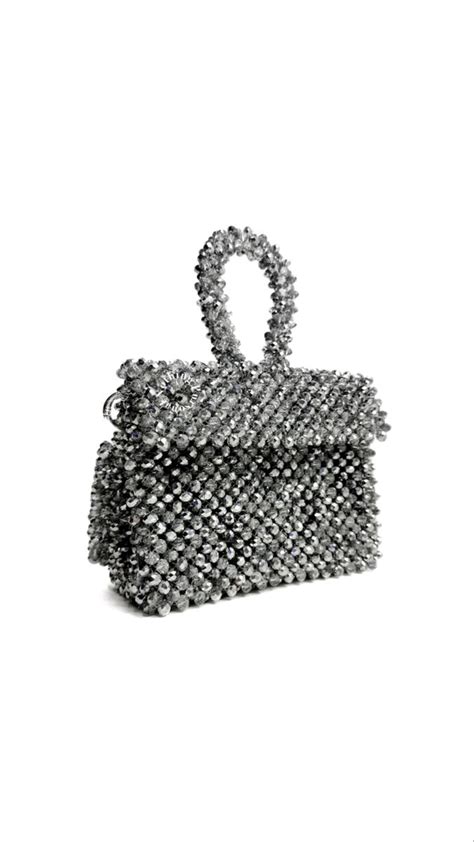 M Crystal Silver By Nothing Pursonal In Beaded Bags Photo And