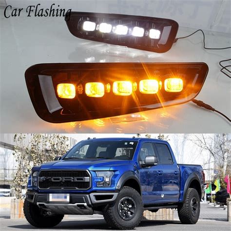 Car Flashing 1set Drl Daytime Running Light Daylight Fog Lights For Ford F150 Raptor Svt 2016