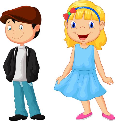 Boy And Girl Cartoon Clipart Fun And Expressive Graphics For All Your Design Needs