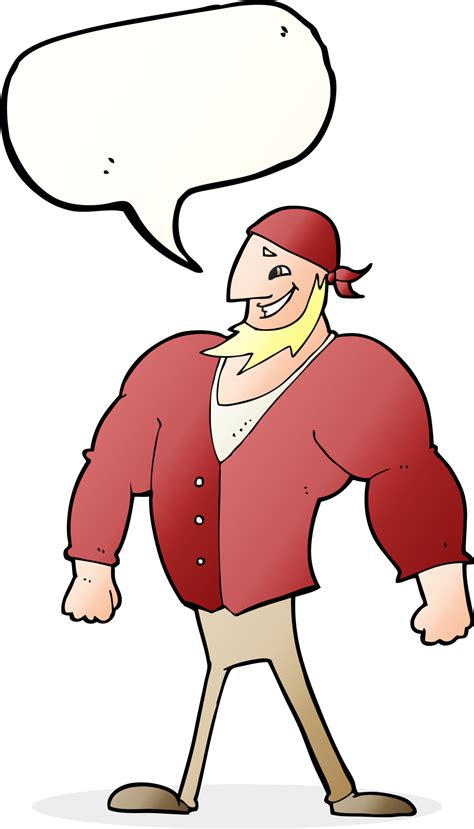 Cartoon Manly Sailor Man With Speech Bubble 40083778 Png
