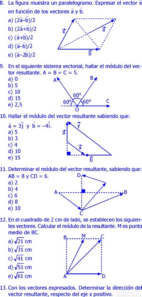 Vectores Explicaciones Y Ejercicios Resueltos De Física Pre Pdf