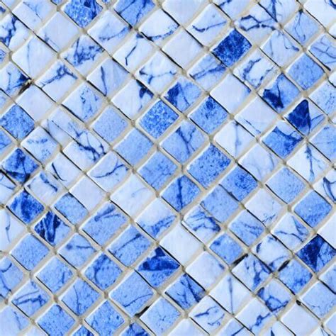 Baixe Azulejos Mosaico De Mármore Azul E Branco Para Um Deslumbrante