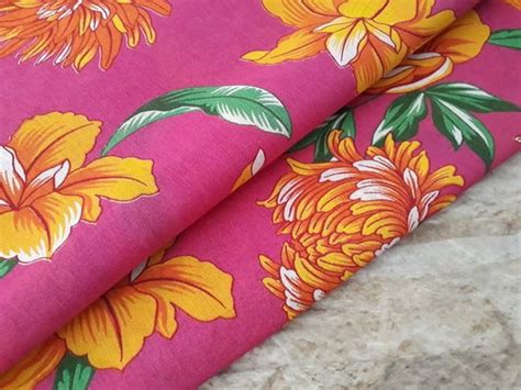 Chita Pink Floral Amarela Cor De Laranja 1m X 1 40m Elo7