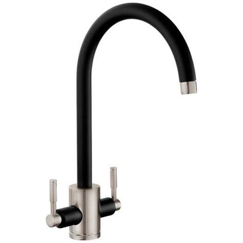 Rangemaster Aquatrend Black And Brushed Kitchen Sink Mixer Tap Tre1blbf