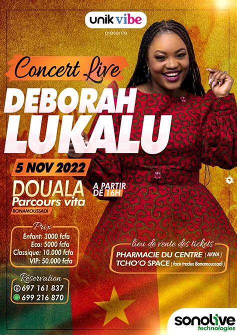 Deborah Lukalu en concert le 5 Novembre 2022 à Douala | Kamer ShowBook