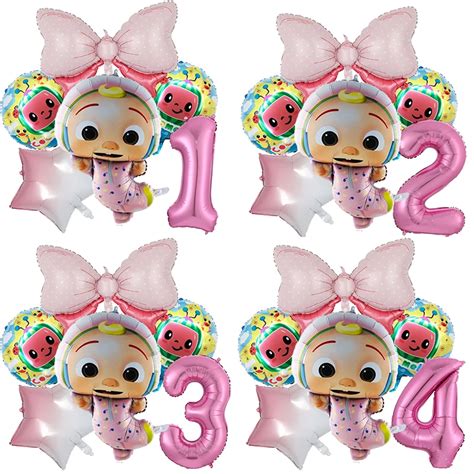 Pcs Coco Jj Foil Balloons Set Inch Pink Number Balloon Girl Birthday