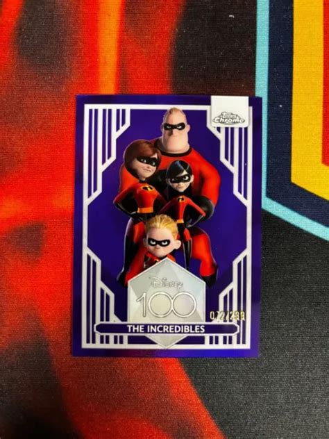 Topps Chrome Disney The Incredibles R Fracteur Violet Eur