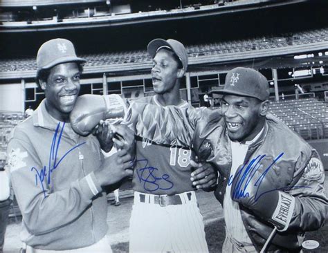 Mike Tyson Darryl Strawberry Dwight Gooden Autographed X Photo Jsa