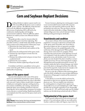 Fillable Online Extension Missouri Corn And Soybean Replant Decisions