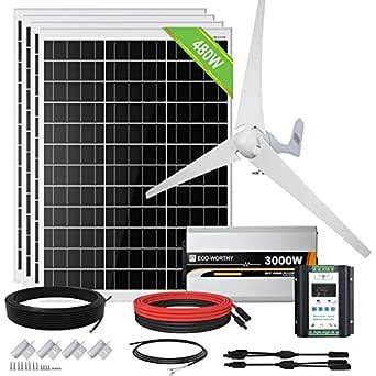 Eco Worthy V W Solar Wind Turbine Generator Kit With Inverter For