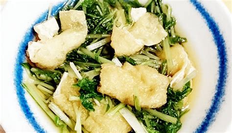 めんつゆで味付け★「水菜と油揚げの煮浸し」がレンジで完成！ クックパッドニュース