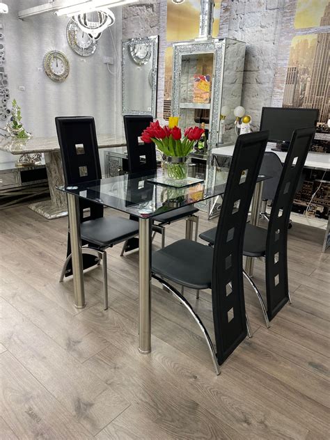 Basics Collection Dining Table And 4 Chairs Aslamsinteriors