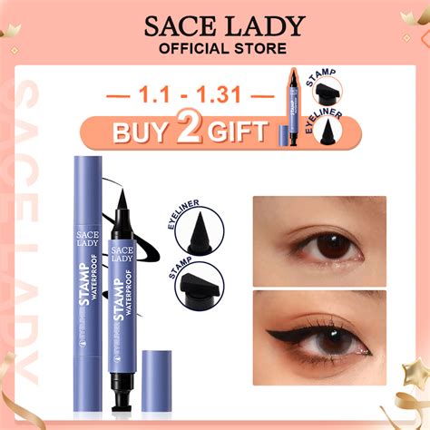 Delivery In 3 DaysSACE LADY Eyeliners Stamp Black Stamp Double Head