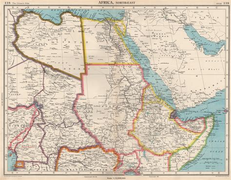 North East Africa Libya Egypt Sudan Ethiopia Chad Bartholomew 1944