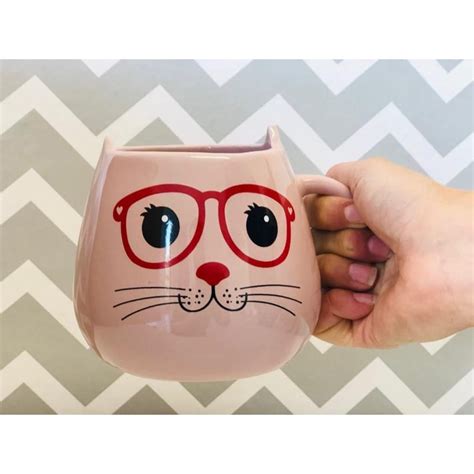 Caneca 3D Gato 500 Ml Porcelana Rosa Decorada Gatinho Shopee Brasil