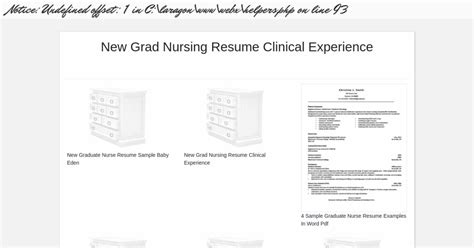 New Grad Nursing Resume Clinical Experience