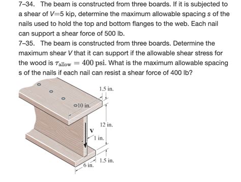 Solved 734 The Beam Is Constructed From Three Boards If Chegg