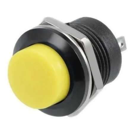 N Pulsador Push Button On Pines Na Mediano Amarillo Plastico