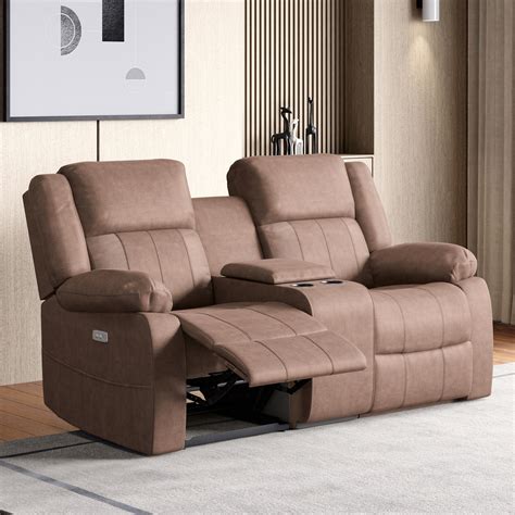 Buy Denver Fabric Seater Electric Recliner Set Brown From Home