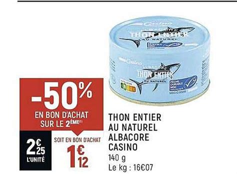 Offre Thon Entier Au Naturel 50 Sur Le 2ème chez Lidl