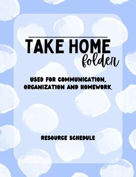 Take Home Folder Cover Blue Dots By Sarah Krietz Tpt