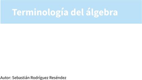 Terminología del álgebra