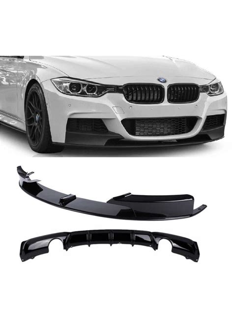 Bmw F30 Ön Tampon Lip Ve Arka Difüzör Set Piano Black Taiwan M Pe