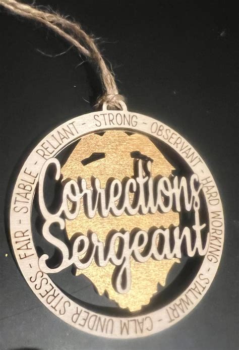 Corrections Sergeant Christmas Ornament T Etsy