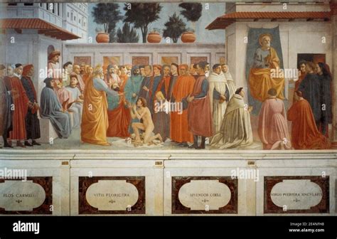 Masaccio Raising Of The Son Of Teophilus And St Peter Enthroned