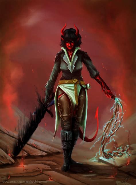 Art Tiefling Monk Commission For Our Next Campaign Rdnd