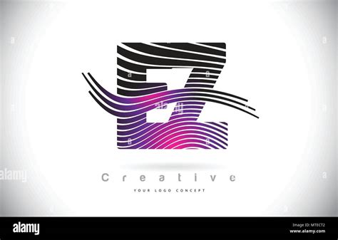 Ez E Z Zebra Texture Letter Logo Design With Creative Lines And Swosh