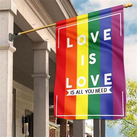 Unifinz Lgbt Pride Garden Flag Love Is All You Need Rainbow Color Hous