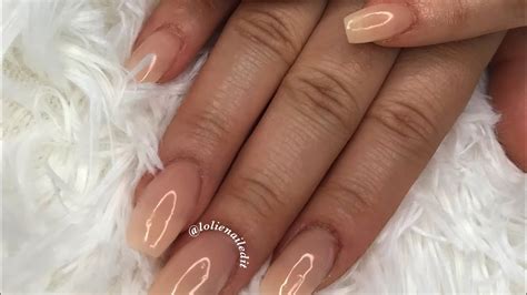 Short Acrylic Nails Fullset Classic Nude Princesssuga Youtube