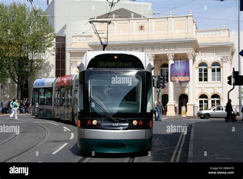 Nottingham City Centre Tram Public Transport Infrastructure England