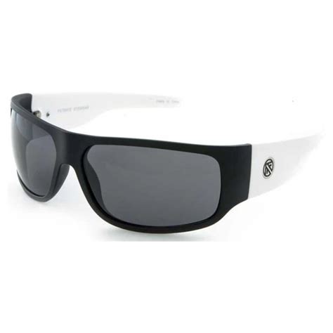 Filtrate Zeppelin Polarized Sunglasses Black White Matte Grey Lens