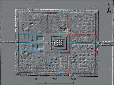 Lidar Hillshade Map Showing The Staircases And Their Alignment With