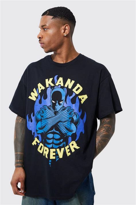 Oversized Black Panther License T Shirt Boohoo
