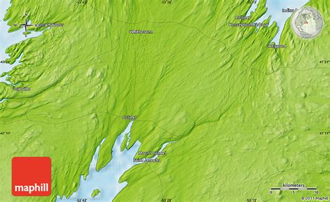 Physical Map of Long Harbour