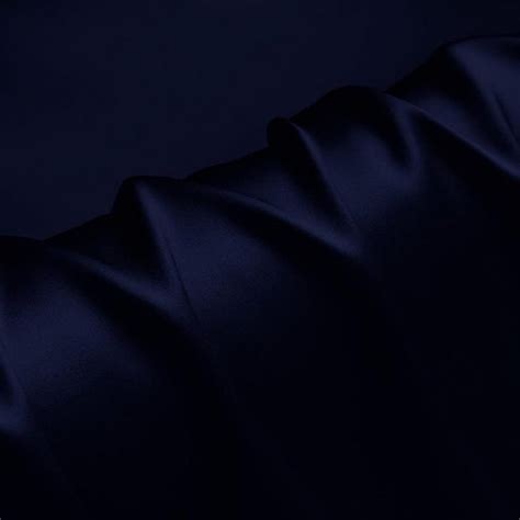 Solid Midnight Blue 100% Pure Silk Charmeuse Fabric for Fashion | YTFabric.com