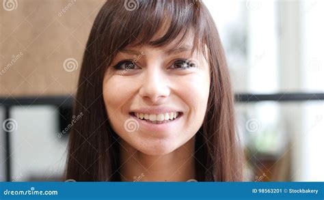 Close Up of Beautiful Smiling Woman Face Stock Image - Image of human ...