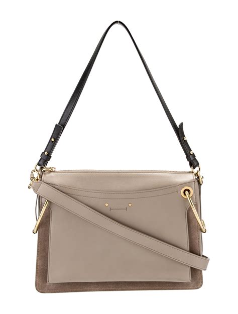 Chloé Leather Shoulder Bag Neutrals Shoulder Bags Handbags