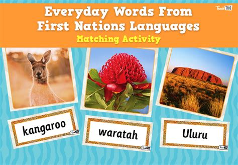 Everyday Words From First Nations Languages Match Teacher