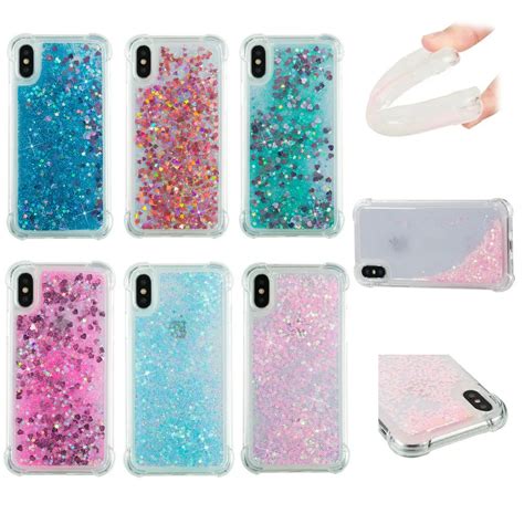 Glitter Bling Liquid Quicksand Phone Case For IPhone 6 7 8Plus XR Soft