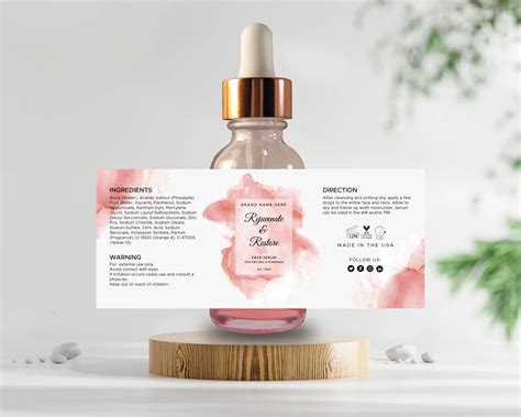 Face Serum Product Label Design Behance