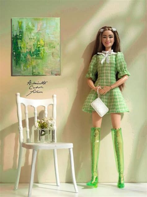 Fashion Dolls Couture Unlimited Green Checkered Mini Dress Bmr