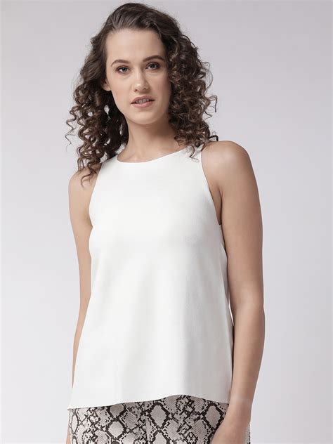 Buy Marks Spencer Women White Solid A Line Top Tops For Women