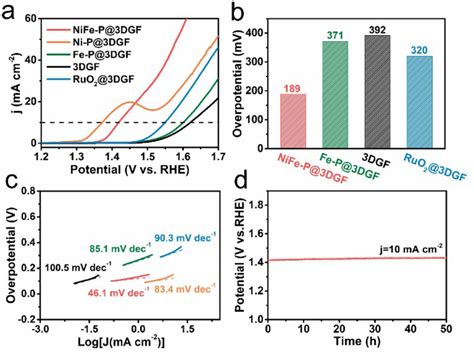 A Lsv Polarization Curves Of Nifep Dgf Nip Dgf Fep Dgf And