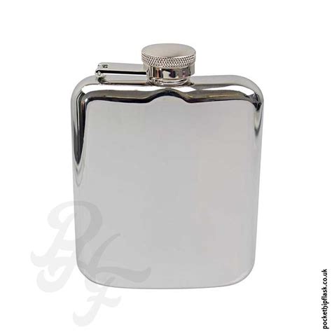 6oz Stainless Steel Cushion Hip Flask With Captive Top Pocket Hip Flask Company