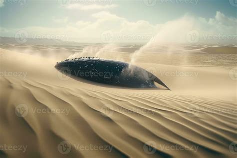 Humpback Whale Stuck In The Sand Dunes Of Desert Generative Ai